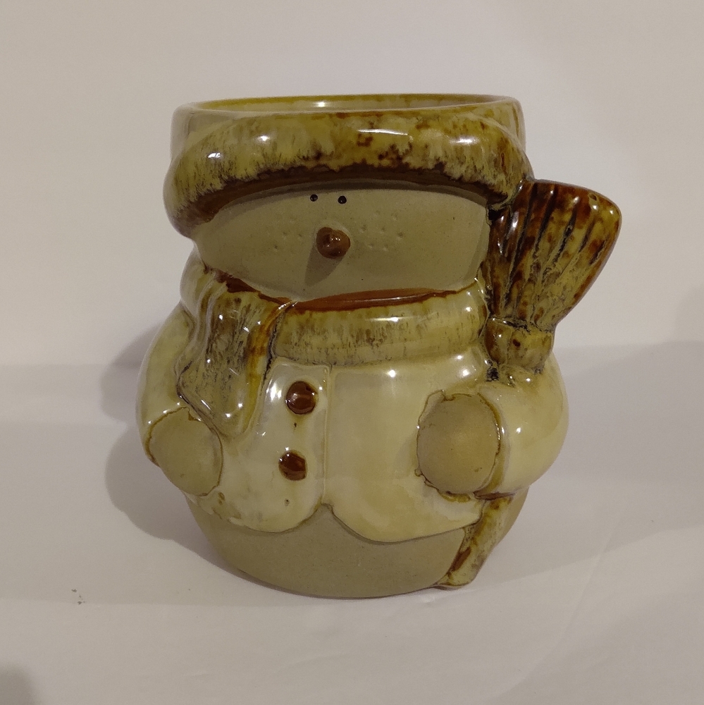 Snowman pillar candle holder